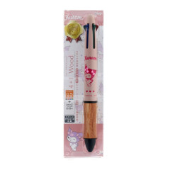 Japan Disney Dr. Grip 4+1 Multi Pen & Mechanical Pencil - Kuromi : Wink Pink Wood