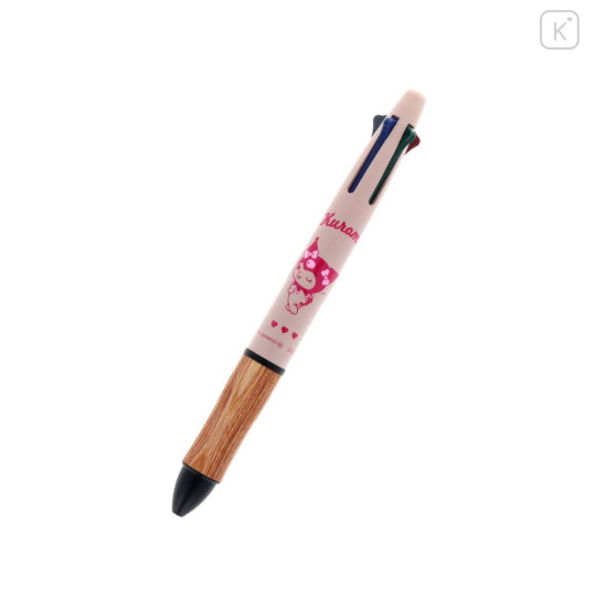 Japan Sanrio Dr. Grip 4+1 Multi Pen & Mechanical Pencil - Kuromi : Wink Pink Wood - 2