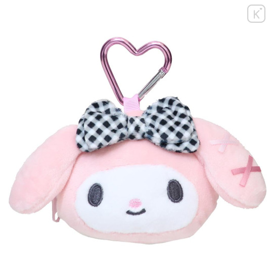 Japan Sanrio Plush Mini Coin Case - My Melody : Gingham Ribbon - 1