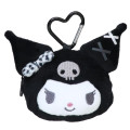 Japan Sanrio Plush Mini Coin Case - Kuromi : Gingham Ribbon - 1
