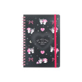 Japan Sanrio B6 Ring Notebook - Kuromi & My Melody : Heart Black - 1