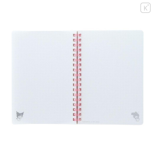 Japan Sanrio B6 Ring Notebook - Kuromi & My Melody : Heart Black - 3