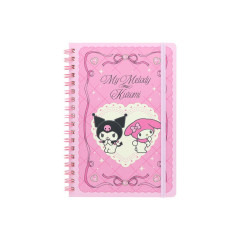 Japan Sanrio B6 Ring Notebook - Kuromi & My Melody : Heart Pink