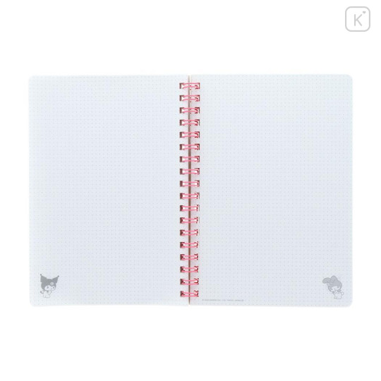 Japan Sanrio B6 Ring Notebook - Kuromi & My Melody : Heart Pink - 3