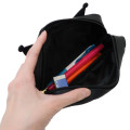 Japan Sanrio Pen Pouch Pencil Case - Kuromi : Smile Face Gingham Ribbon - 3