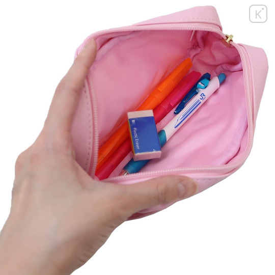 Japan Sanrio Pen Pouch Pencil Case - My Melody : Smile Face Gingham Ribbon - 3