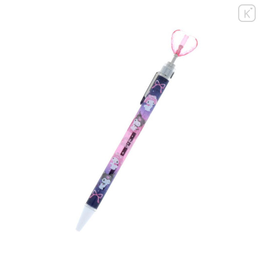 Japan Sanrio Heart Mascot Ballpoint Pen - Kuromi & My Melody : Black Pink Ribbon - 1