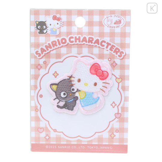 Japan Sanrio Versatile Iron-On and Sticker Patch - Chococat & Hello Kitty : Hug - 1