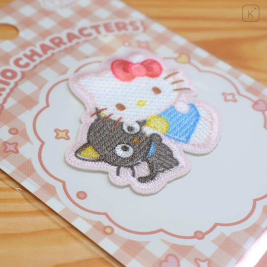 Japan Sanrio Versatile Iron-On and Sticker Patch - Chococat & Hello Kitty : Hug - 2