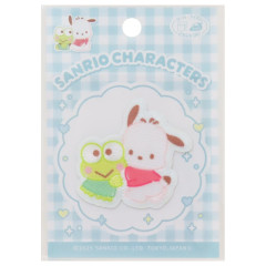 Japan Sanrio Versatile Iron-On and Sticker Patch - Keroppi & Pochacco : Hug