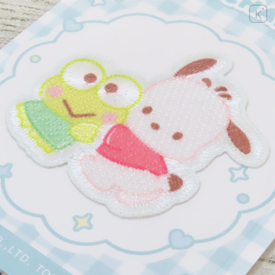 Japan Sanrio Versatile Iron-On and Sticker Patch - Keroppi & Pochacco : Hug - 2