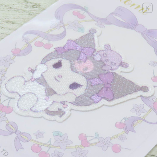 Japan Sanrio Versatile Iron-On and Sticker Patch - Kuromi & Baku Ribbon - 2