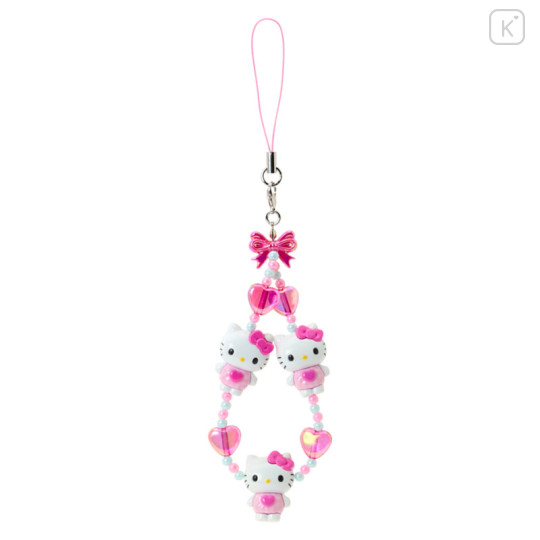 Japan Sanrio Original 3D Mascot Hand Strap - Hello Kitty : Tokimeki Pop Beads Heisei Retro Y2K - 1