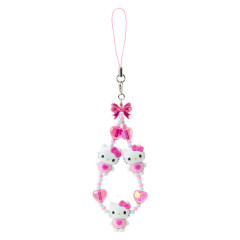 Japan Sanrio Original 3D Mascot Hand Strap - Hello Kitty : Tokimeki Pop Beads Heisei Retro Y2K