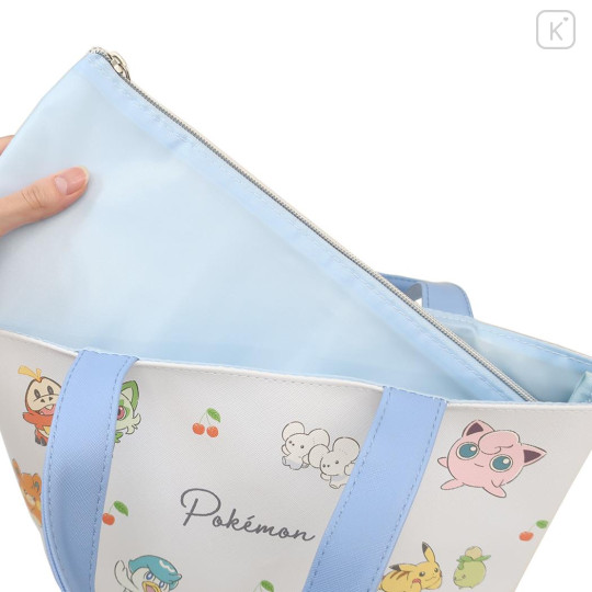 Japan Pokemon Insulated Cooler Lunch Bag - Pocket Monster : Fruit Smile Light Blue - 3