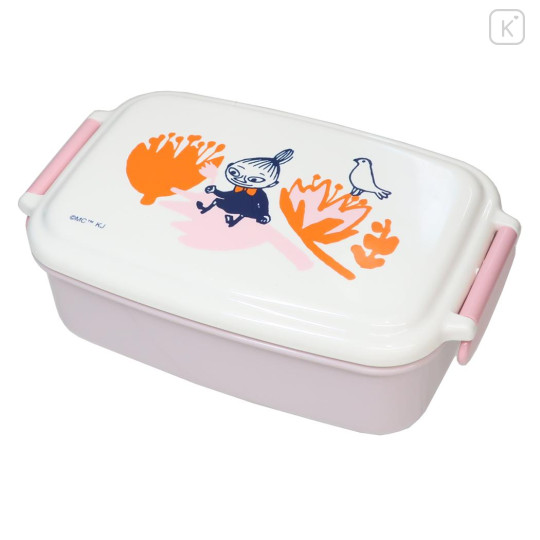 Japan Moomin Bento Lunch Box 500ml - Little My : Orange Flower Bird Light Pink - 1