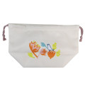 Japan Moomin Drawstring Pouch & Lunch Bag - Little My : Orange Flower Bird Light Pink - 2