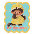 Japan Monchhichi Vinyl Sticker - My Chhichi Yellow Nightgown - 1