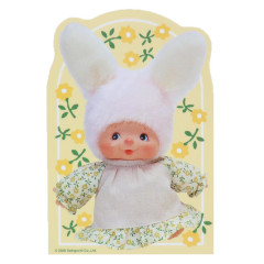 Japan Monchhichi Vinyl Sticker - White Rabbit Flower