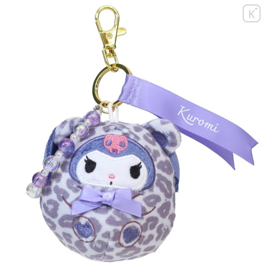 Japan Sanrio Mascot Bag Charm - Kuromi : Leopard Bear Ribbon - 1