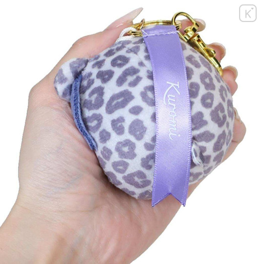 Japan Sanrio Mascot Bag Charm - Kuromi : Leopard Bear Ribbon - 2