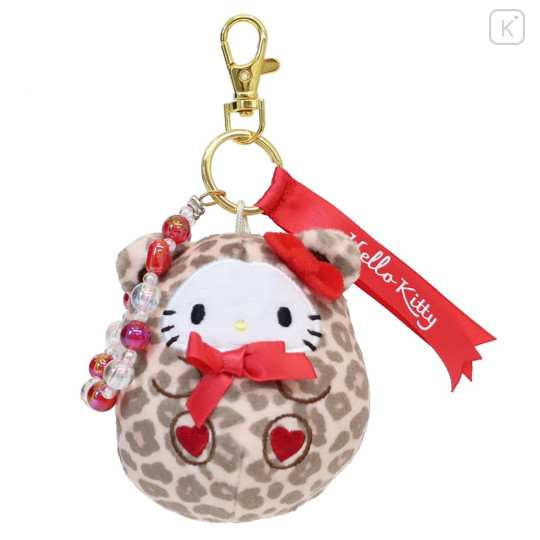 Japan Sanrio Mascot Bag Charm - Hello Kitty : Leopard Bear Ribbon - 1
