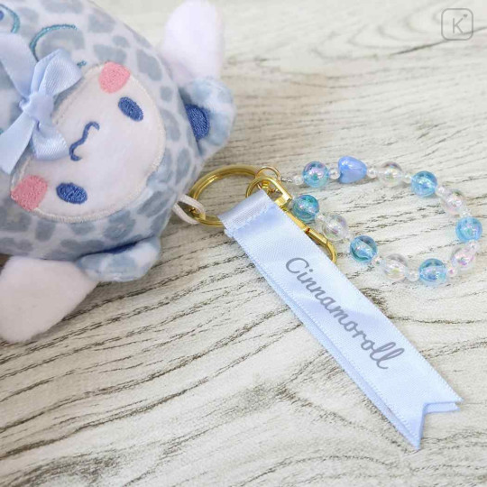 Japan Sanrio Plush Mascot Bag Charm - Cinnamoroll : Leopard Bear Ribbon - 3