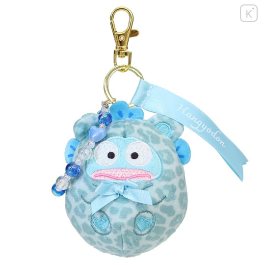 Japan Sanrio Plush Mascot Bag Charm - Hangyodon : Leopard Bear Ribbon - 1