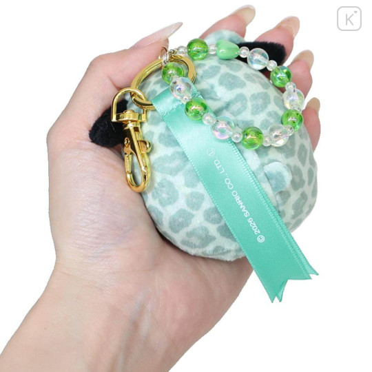 Japan Sanrio Plush Mascot Bag Charm - Pochacco : Leopard Bear Ribbon - 2