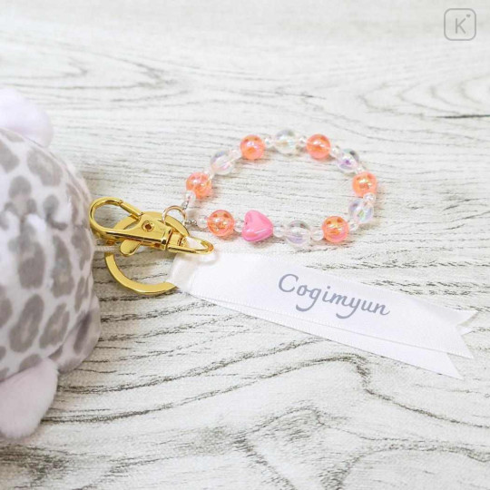 Japan Sanrio Plush Mascot Bag Charm - Cogimyun : Leopard Bear Ribbon - 3