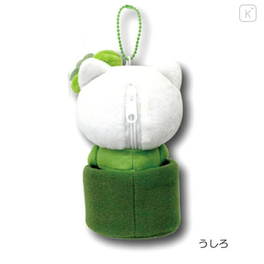 Japan Sanrio Mascot Holder Mini Plush Pouch - Hello Kitty : Matcha Bowl - 2