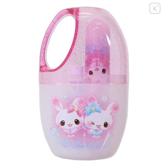 Japan Q-LiA Toothbrush Set - Kira Usa Twins Bubble Rabbit : Heisei Retro Candy Pink - 1