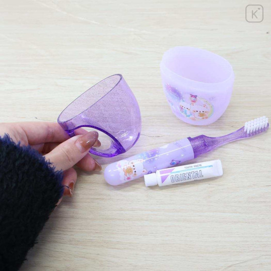 Japan Q-LiA Toothbrush Set - Cat Night Purple : Heisei Retro - 2