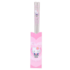 Japan Sanrio Clear Chopsticks 23cm - Hello Kitty : Retro Heisei Kogal Light Pink