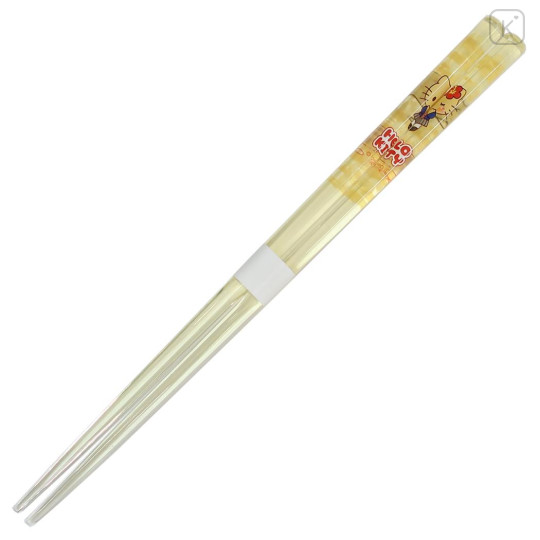 Japan Sanrio Clear Chopsticks 23cm - Hello Kitty : Retro Heisei Kogal Tan Light Yellow - 2