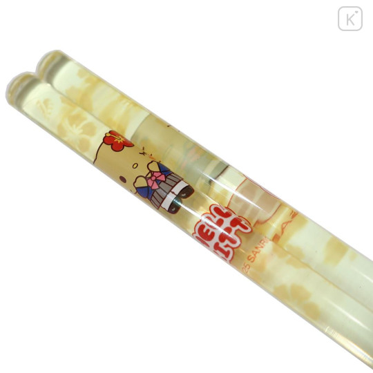 Japan Sanrio Clear Chopsticks 23cm - Hello Kitty : Retro Heisei Kogal Tan Light Yellow - 3
