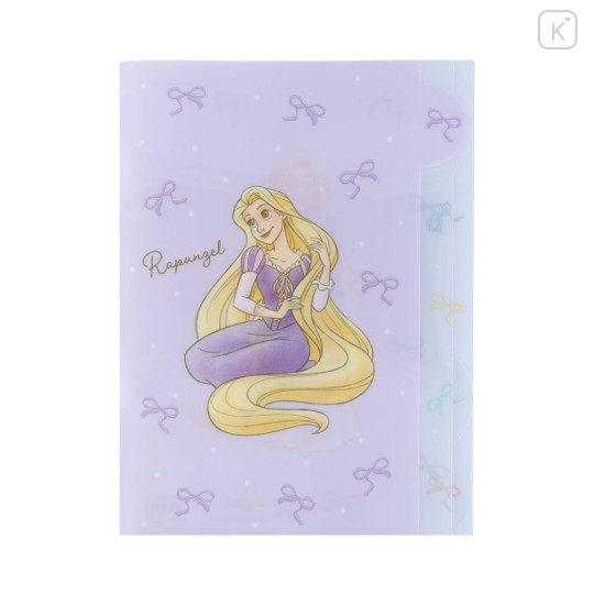 Japan Disney 5 Pockets A4 Index File Holder - Rapunzel : Ribbon Purple - 1
