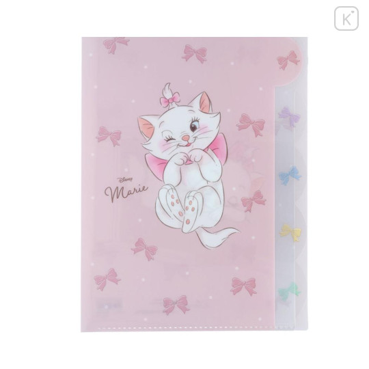 Japan Disney 5 Pockets A4 Index File Holder - Marie : Ribbon Pink - 1