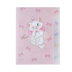 Japan Disney 5 Pockets A4 Index File Holder - Marie : Ribbon Pink