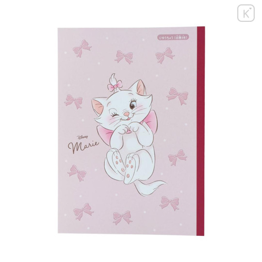 Japan Disney B5 Plain Notebook - Marie : Ribbon Pink - 1