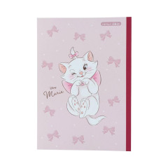 Japan Disney B5 Plain Notebook - Marie : Ribbon Pink