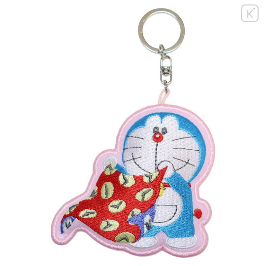 Japan Doraemon Embroidered Patch Mascot Bag Charm Keychain - Gadget Time Cloth - 1