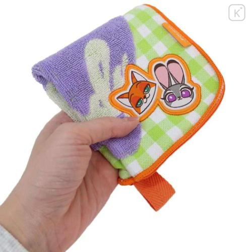 Japan Disney Absorbent Pouch for Umbrella & Water Bottle - Zootopia : Green Gingham - 4