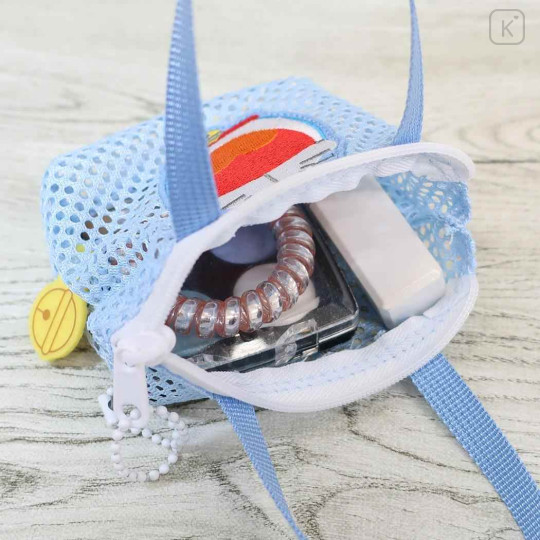 Japan Doraemon Miniature Keychain Bag Charm - Doraemon : Mini Mesh Tote Happy Face - 3