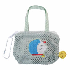 Japan Doraemon Miniature Keychain Bag Charm - Doraemon : Mini Mesh Tote Face Grey