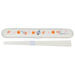 Japan Moomin Chopsticks 18cm with Case - Little My : Orange Flower Bird