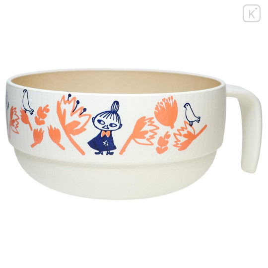 Japan Moomin Stacking Soup Cup - Little My : Orange Flower Bird - 1