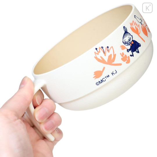 Japan Moomin Stacking Soup Cup - Little My : Orange Flower Bird - 2