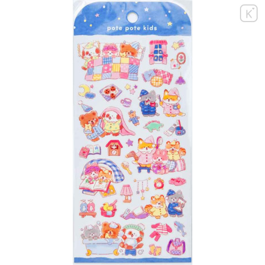 Japan Mind Wave Clear Sticker - Pote Pote Kids Animal Friends Overnight Party - 1