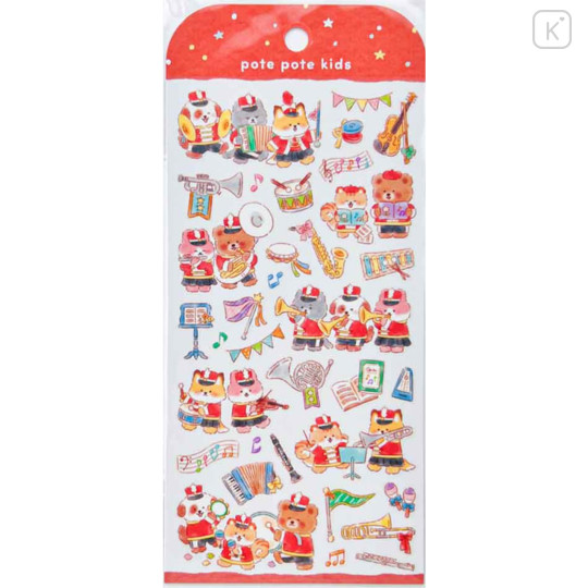 Japan Mind Wave Clear Sticker - Pote Pote Kids Animal Friends Musical Band - 1